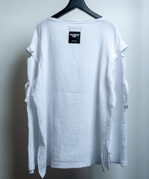 BACKSTAGE PASS（バックステージパス）の「DUALITY(デュアリティー)ロゴプリント オーバーサイズ ロンT（Tシャツ/カットソー・メンズ・ブラック/ホワイト・FREE）」の4枚目の写真