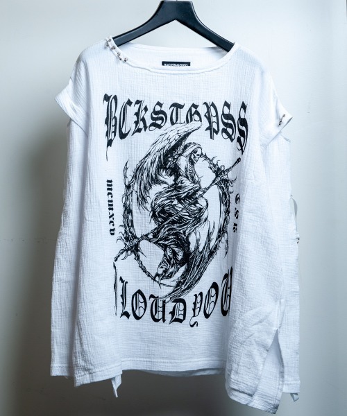 BACKSTAGE PASS（バックステージパス）の「DUALITY(デュアリティー)ロゴプリント オーバーサイズ ロンT（Tシャツ/カットソー・メンズ・ブラック/ホワイト・FREE）」の3枚目の写真