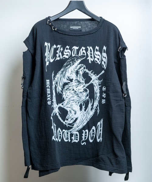 BACKSTAGE PASS（バックステージパス）の「DUALITY(デュアリティー)ロゴプリント オーバーサイズ ロンT（Tシャツ/カットソー・メンズ・ブラック/ホワイト・FREE）」の13枚目の写真