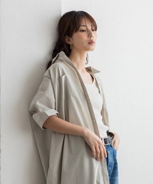 マーブルボタン2WAYロングシャツワンピース