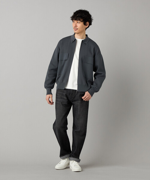 COMME CA MEN(コムサメン)の「オーバーサイズ ニットブルゾン(カーディガン/ボレロ・メンズ・グレー/ブラック・M/L)」の3枚目の写真