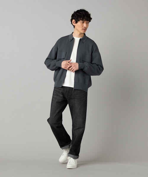 COMME CA MEN(コムサメン)の「オーバーサイズ ニットブルゾン(カーディガン/ボレロ・メンズ・グレー/ブラック・M/L)」の5枚目の写真