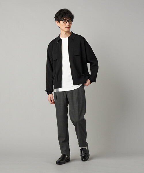COMME CA MEN(コムサメン)の「オーバーサイズ ニットブルゾン(カーディガン/ボレロ・メンズ・グレー/ブラック・M/L)」の9枚目の写真