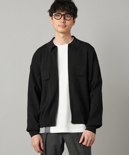 COMME CA MEN(コムサメン)の「オーバーサイズ ニットブルゾン(カーディガン/ボレロ・メンズ・グレー/ブラック・M/L)」の11枚目の写真