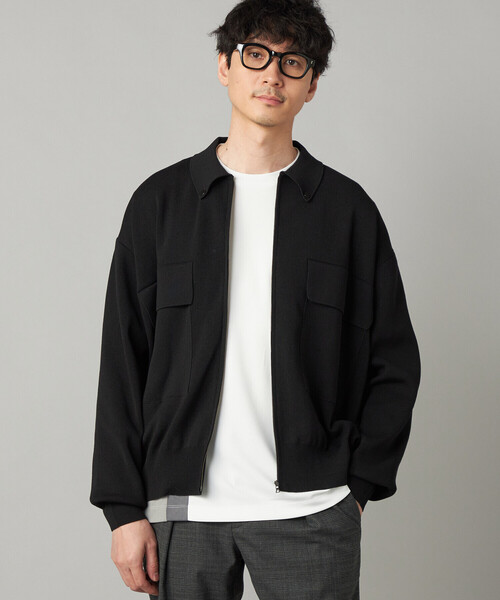 COMME CA MEN(コムサメン)の「オーバーサイズ ニットブルゾン(カーディガン/ボレロ・メンズ・グレー/ブラック・M/L)」の12枚目の写真
