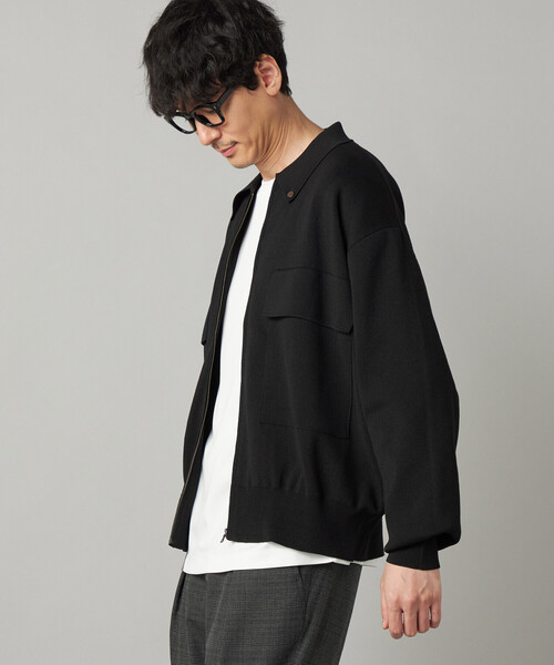 COMME CA MEN(コムサメン)の「オーバーサイズ ニットブルゾン(カーディガン/ボレロ・メンズ・グレー/ブラック・M/L)」の13枚目の写真