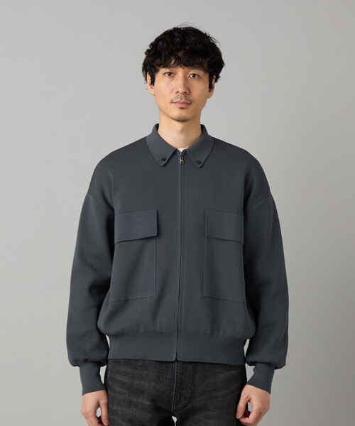 COMME CA MEN(コムサメン)の「オーバーサイズ ニットブルゾン(カーディガン/ボレロ・メンズ・グレー/ブラック・M/L)」の14枚目の写真