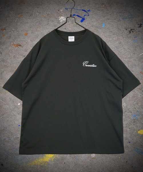 Burner(バーナー)の「【GROOVY STORE】WIDE Crew Neck T-Shirt ワンポイントロゴ刺繍(Tシャツ/カットソー・メンズ・ダークグリーン/ブラウン系その他/ブラック/ホワイト系2/杢グレー/ブラック系4/ブラック系2/ホワイト系3/スミクロ/ブラック系3/ライトブラック/ホワイト・M/L/LL)」の5枚目の写真