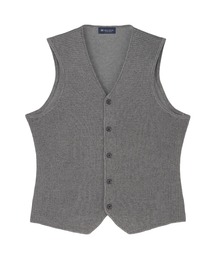 Pitta Re:)（ピッタリ）の「ニット メッシュ編地ジレ 麻混 メンズ（ベスト）」