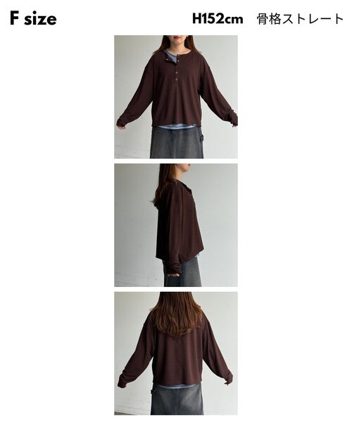 CPCM(シーピーシーエム)の「タンクセットヘンリーシアーロンT(Tシャツ/カットソー・レディース・ブルー/ホワイト/ブラウン/レッド/アイボリー・FREE)」の19枚目の写真