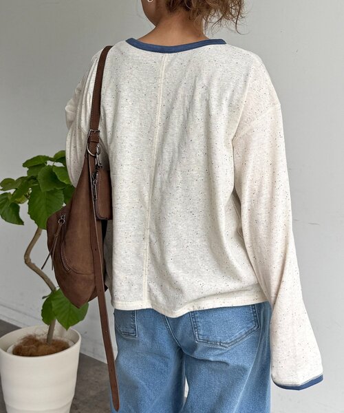 CPCM（シーピーシーエム）の「タンクセットヘンリーシアーロンT（Tシャツ/カットソー・レディース・ブルー/ホワイト/ブラウン/レッド/アイボリー・FREE）」の7枚目の写真