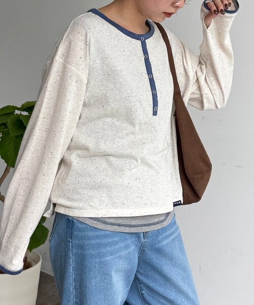 CPCM（シーピーシーエム）の「タンクセットヘンリーシアーロンT（Tシャツ/カットソー・レディース・ブルー/ホワイト/ブラウン/レッド/アイボリー・FREE）」の8枚目の写真