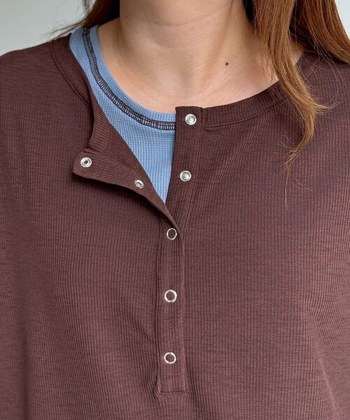 CPCM（シーピーシーエム）の「タンクセットヘンリーシアーロンT（Tシャツ/カットソー・レディース・ブルー/ホワイト/ブラウン/レッド/アイボリー・FREE）」の19枚目の写真
