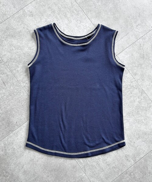 CPCM(シーピーシーエム)の「タンクセットヘンリーシアーロンT(Tシャツ/カットソー・レディース・ブルー/ホワイト/ブラウン/レッド/アイボリー・FREE)」の9枚目の写真