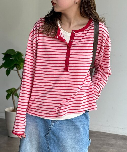 CPCM(シーピーシーエム)の「タンクセットヘンリーシアーロンT(Tシャツ/カットソー・レディース・ブルー/ホワイト/ブラウン/レッド/アイボリー・FREE)」の11枚目の写真