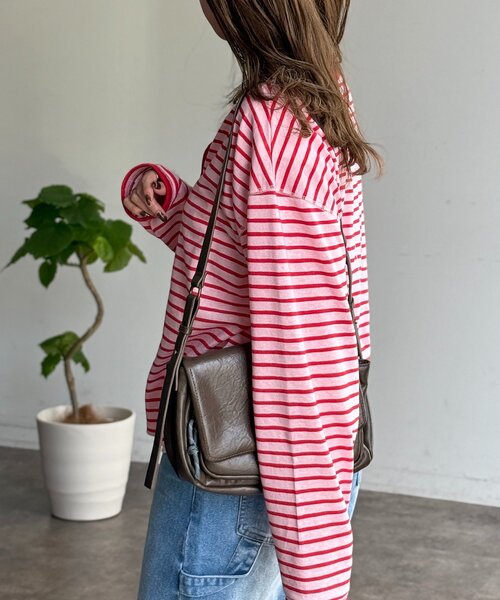 CPCM(シーピーシーエム)の「タンクセットヘンリーシアーロンT(Tシャツ/カットソー・レディース・ブルー/ホワイト/ブラウン/レッド/アイボリー・FREE)」の12枚目の写真