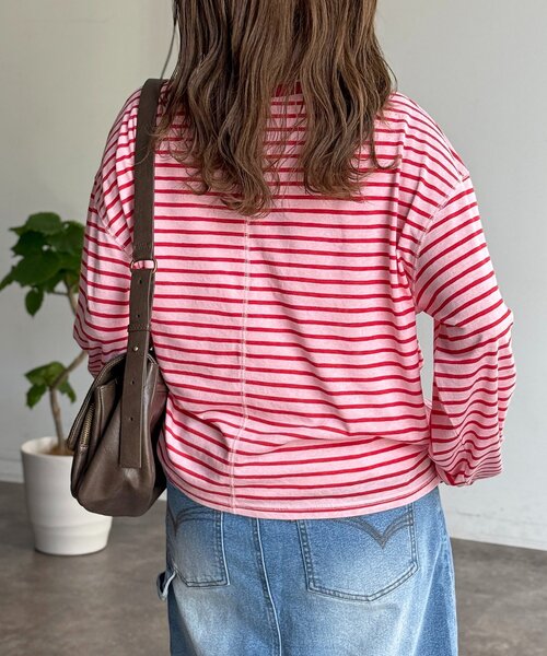 CPCM(シーピーシーエム)の「タンクセットヘンリーシアーロンT(Tシャツ/カットソー・レディース・ブルー/ホワイト/ブラウン/レッド/アイボリー・FREE)」の13枚目の写真