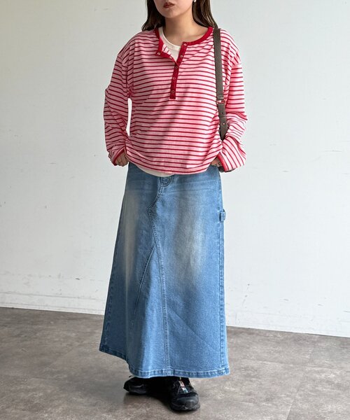 CPCM(シーピーシーエム)の「タンクセットヘンリーシアーロンT(Tシャツ/カットソー・レディース・ブルー/ホワイト/ブラウン/レッド/アイボリー・FREE)」の15枚目の写真