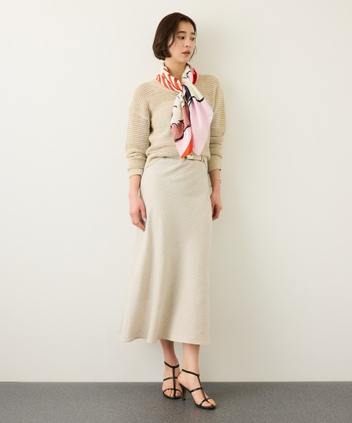 ROPE'(ロペ)の「リネン畦編みVネックシアーニット/イージーケア(ニット/セーター・レディース・ベージュ/ラベンダー・FREE)」の18枚目の写真