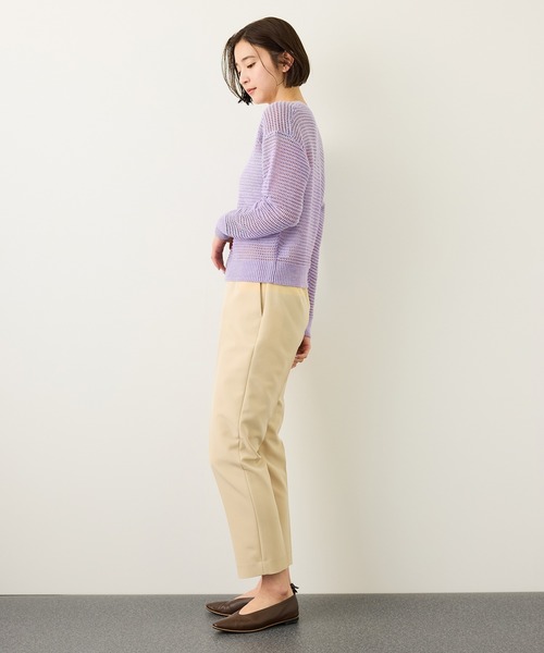 ROPE'(ロペ)の「リネン畦編みVネックシアーニット/イージーケア(ニット/セーター・レディース・ベージュ/ラベンダー・FREE)」の11枚目の写真