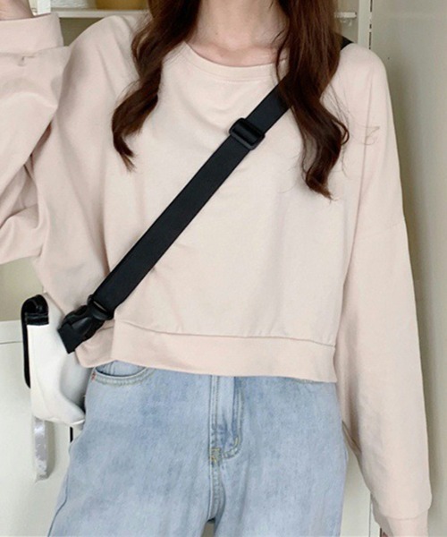 SallyLunn(サリーラン)の「ショート丈シンプルスウェット(スウェット・レディース・ブルー/ベージュ/オレンジ/グリーン・LARGE/MEDIUM)」の11枚目の写真