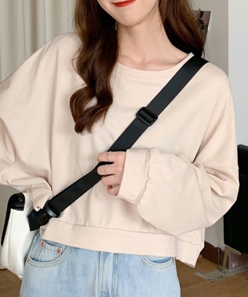 SallyLunn(サリーラン)の「ショート丈シンプルスウェット(スウェット・レディース・ブルー/ベージュ/オレンジ/グリーン・LARGE/MEDIUM)」の12枚目の写真