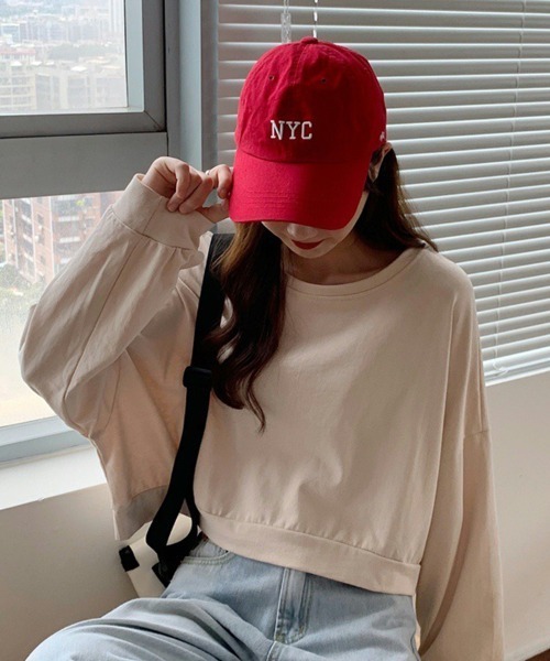 SallyLunn(サリーラン)の「ショート丈シンプルスウェット(スウェット・レディース・ブルー/ベージュ/オレンジ/グリーン・LARGE/MEDIUM)」の14枚目の写真