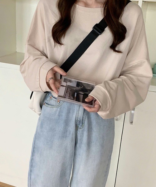 SallyLunn(サリーラン)の「ショート丈シンプルスウェット(スウェット・レディース・ブルー/ベージュ/オレンジ/グリーン・LARGE/MEDIUM)」の15枚目の写真