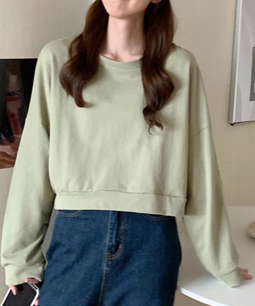 SallyLunn(サリーラン)の「ショート丈シンプルスウェット(スウェット・レディース・ブルー/ベージュ/オレンジ/グリーン・LARGE/MEDIUM)」の21枚目の写真