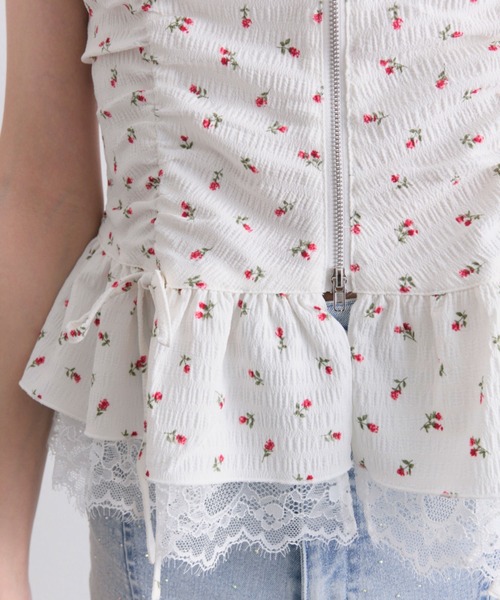 OLIVE des OLIVE（オリーブデオリーブ）の「ペプラムジップブラウス（ショルダーバッグ・レディース・オフホワイト/ブラック/アイボリー・FREE）」の10枚目の写真