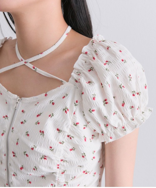 OLIVE des OLIVE（オリーブデオリーブ）の「ペプラムジップブラウス（ショルダーバッグ・レディース・オフホワイト/ブラック/アイボリー・FREE）」の8枚目の写真