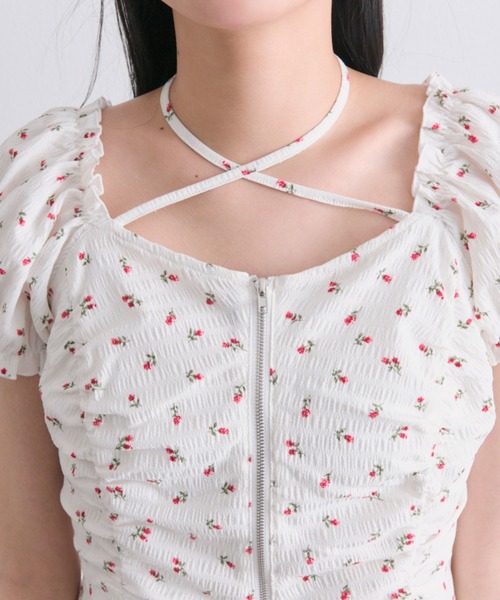 OLIVE des OLIVE（オリーブデオリーブ）の「ペプラムジップブラウス（ショルダーバッグ・レディース・オフホワイト/ブラック/アイボリー・FREE）」の7枚目の写真