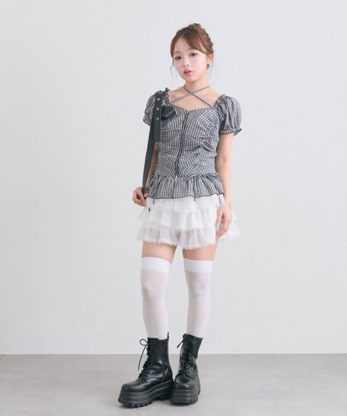 OLIVE des OLIVE(オリーブデオリーブ)の「ペプラムジップブラウス(シャツ/ブラウス・レディース・オフホワイト/ブラック/アイボリー・FREE)」の12枚目の写真