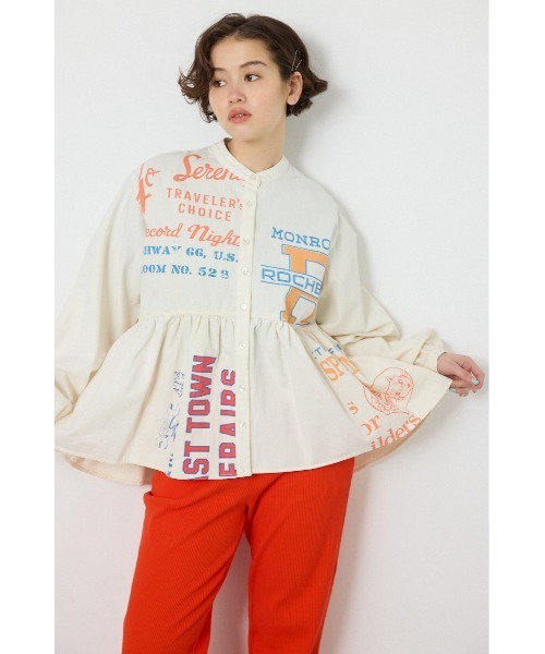 RODEO CROWNS WIDE BOWL（ロデオクラウンズワイドボウル）の「カスタムチュニックブラウス（シャツ/ブラウス・レディース・ブラック系その他/ホワイト系その他・FREE）」の2枚目の写真