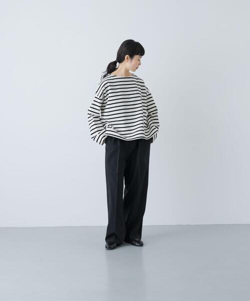 かぐれ(カグレ)の「コットンボートネックボーダーカットソー(Tシャツ/カットソー・レディース・ブラック系その他・FREE)」の5枚目の写真