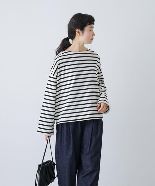 かぐれ(カグレ)の「コットンボートネックボーダーカットソー(Tシャツ/カットソー・レディース・ブラック系その他・FREE)」の7枚目の写真