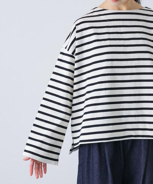 かぐれ(カグレ)の「コットンボートネックボーダーカットソー(Tシャツ/カットソー・レディース・ブラック系その他・FREE)」の11枚目の写真