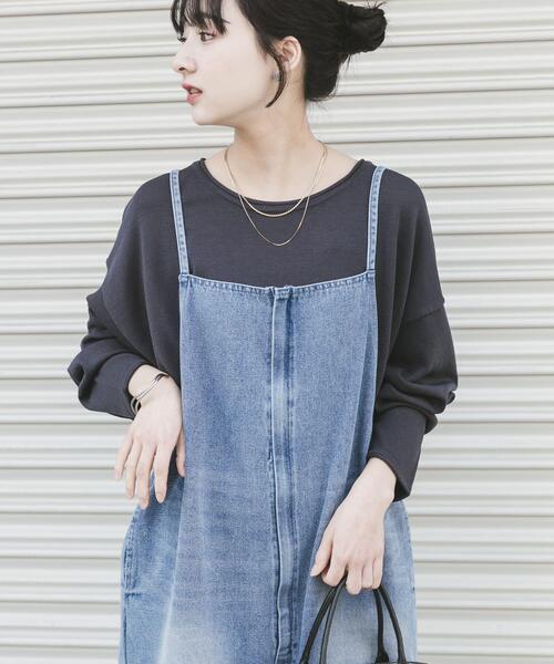 ITEMS URBANRESEARCH（アイテムズ アーバンリサーチ）の「ルーズフォルムボートネックニット（ニット/セーター・レディース・ベージュ/イエロー系その他/グレー・FREE）」の13枚目の写真