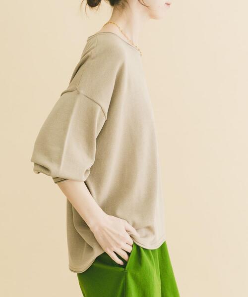 ITEMS URBANRESEARCH（アイテムズ アーバンリサーチ）の「ルーズフォルムボートネックニット（ニット/セーター・レディース・ベージュ/イエロー系その他/グレー・FREE）」の7枚目の写真