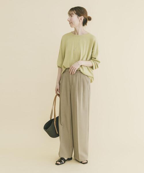 ITEMS URBANRESEARCH(アイテムズ アーバンリサーチ)の「ルーズフォルムボートネックニット(ニット/セーター・レディース・ベージュ/イエロー系その他/グレー・FREE)」の11枚目の写真