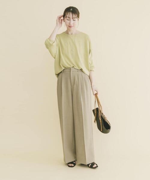 ITEMS URBANRESEARCH(アイテムズ アーバンリサーチ)の「ルーズフォルムボートネックニット(ニット/セーター・レディース・ベージュ/イエロー系その他/グレー・FREE)」の12枚目の写真