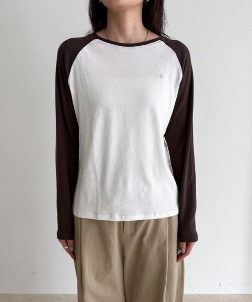 fredy emue（フレディエミュ）の「シアーラグランロンＴシャツ（Tシャツ/カットソー・レディース・オフホワイト/チャコールグレー/ブラウン・38）」の11枚目の写真