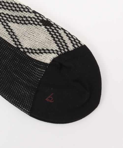babaco（ババコ）の「babaco JACQUARD CHECK SOCKS BA02-BN71：靴下（ソックス/靴下・レディース・ブラック・SMALL）」の2枚目の写真