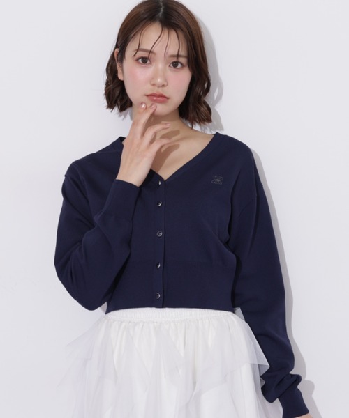 JILL by JILL STUART(ジルバイジルスチュアート)の「Link J刺繍UVカーディガン(ニット/セーター・レディース・ブルー/ピンク/ホワイト/ネイビー・FREE)」の3枚目の写真