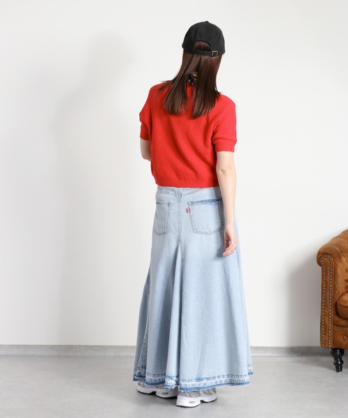 cepo（セポ）の「【歩くたび美しく揺れる】サイドタックフレアデニムスカート（デニムスカート・レディース・ブルー系3/ブルー系2・S/M/L）」の18枚目の写真