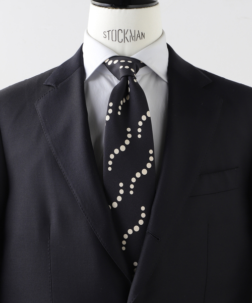 【未使用品】Holliday&Brown EDIFICE別注ドットタイ Holliday & Brown(ホリデー & ブラウン) Heavy Twill Curved Dots タイ