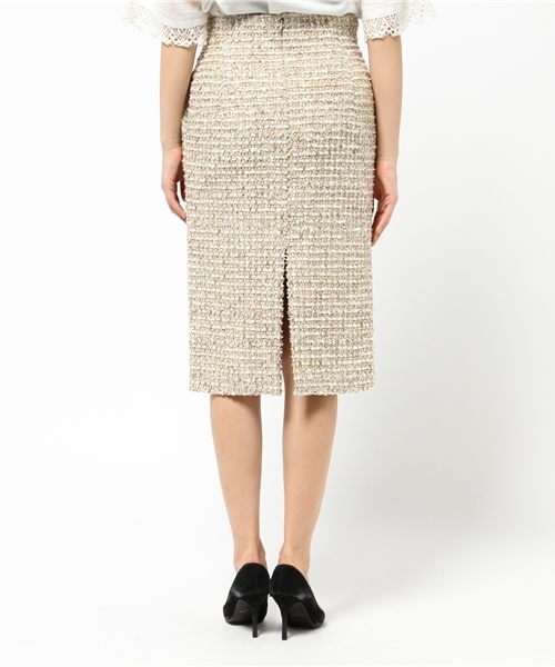 Whim Gazette（ウィムガゼット）の「LINTONツィードスリットタイトスカート（スカート・レディース・ベージュ/ピンク・36/38）」の9枚目の写真