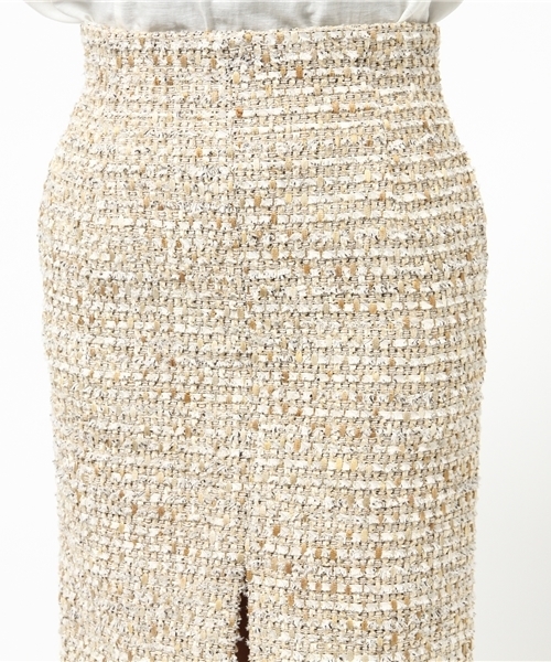 Whim Gazette（ウィムガゼット）の「LINTONツィードスリットタイトスカート（スカート・レディース・ベージュ/ピンク・36/38）」の10枚目の写真