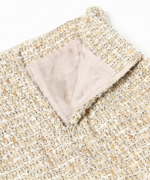 Whim Gazette（ウィムガゼット）の「LINTONツィードスリットタイトスカート（スカート・レディース・ベージュ/ピンク・36/38）」の5枚目の写真