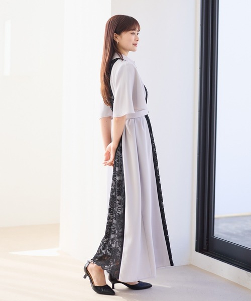 Andemiu(アンデミュウ)の「フロントキリカエレースワンピース665521(ワンピース・レディース・ライトグレー/グリーン/ネイビー・FREE)」の5枚目の写真
